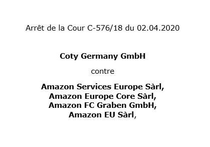 Zoom sur l’affaire COTY/AMAZON